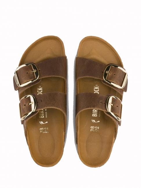ARIZONA BIG BUCKLE Sandal in oiled leather cognac - Unisex shoes