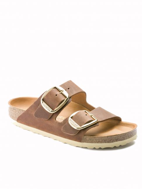 ARIZONA BIG BUCKLE Sandal in oiled leather cognac - Unisex shoes