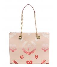 POLLINI HERITAGE  Shopping bag with all over print multicolored/nude/red - Women’s Bags - 3