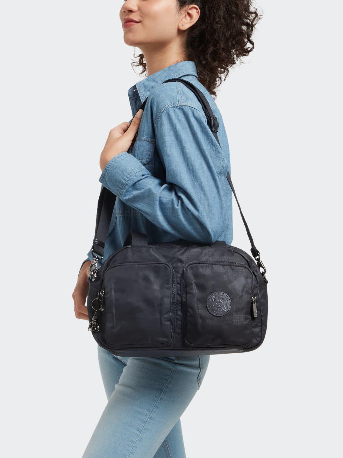 Kipling Cool Defea Medium Shoulder Bag Black Camo Embossed Buy At Outlet Prices