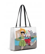 BRACCIALINI CARTOLINE ROMA Shoulder shopper bag Black - Women&rsquo;s Bags - 2