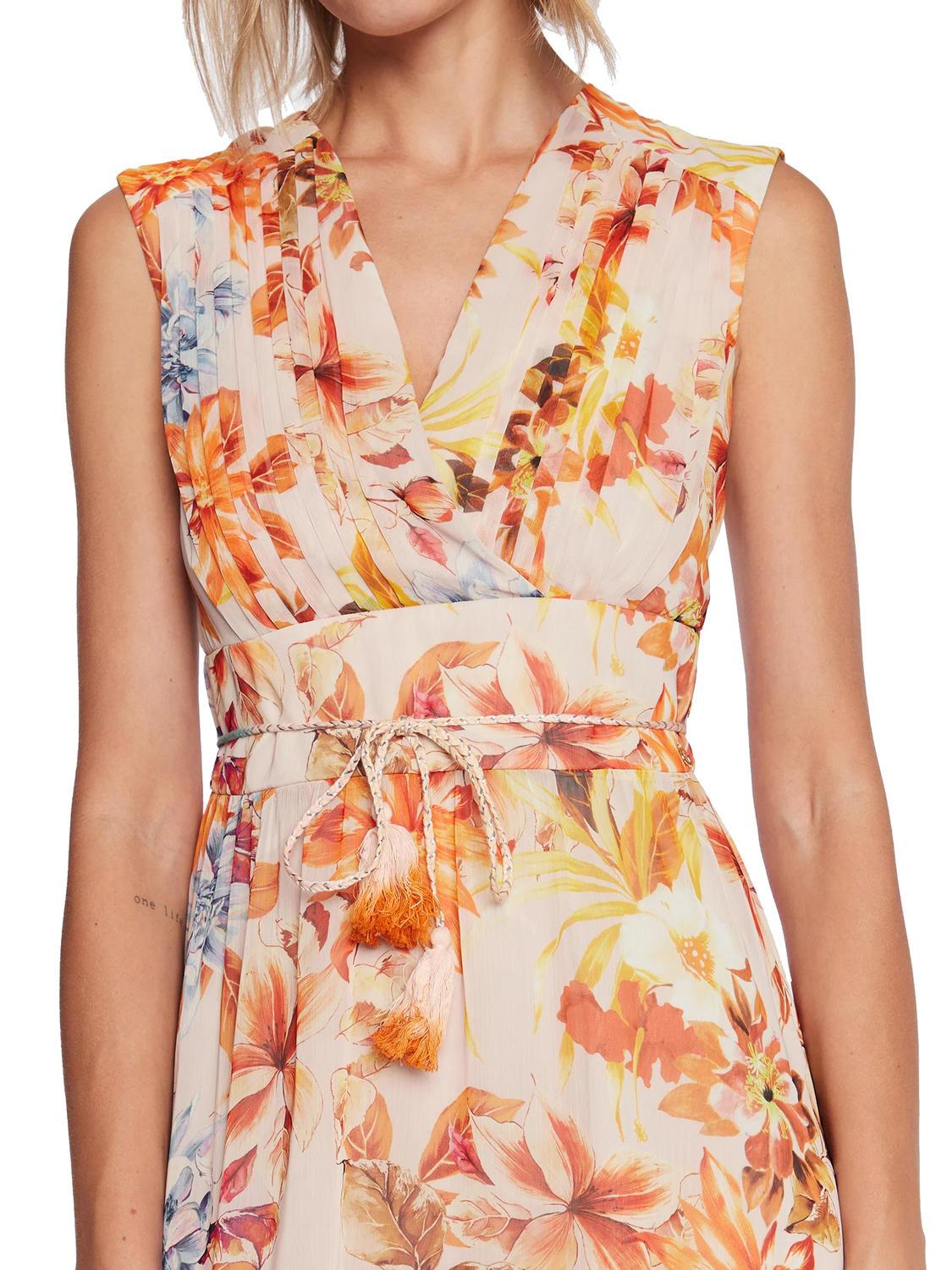 Long floral print dress on sale guess