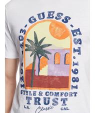 GUESS PALM WINDOW Printed T-shirt purwhite - T-shirt - 3