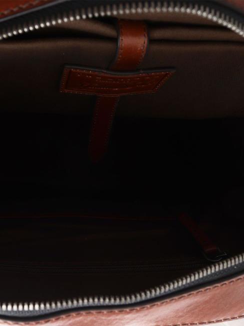 ALBERTO 13" laptop backpack, in leather Brown / Ruthenium - Laptop backpacks
