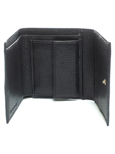 PRINTED LOGO Mini wallet in leather Black - Women&rsquo;s Wallets