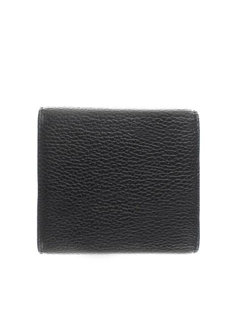 PRINTED LOGO Mini wallet in leather Black - Women&rsquo;s Wallets