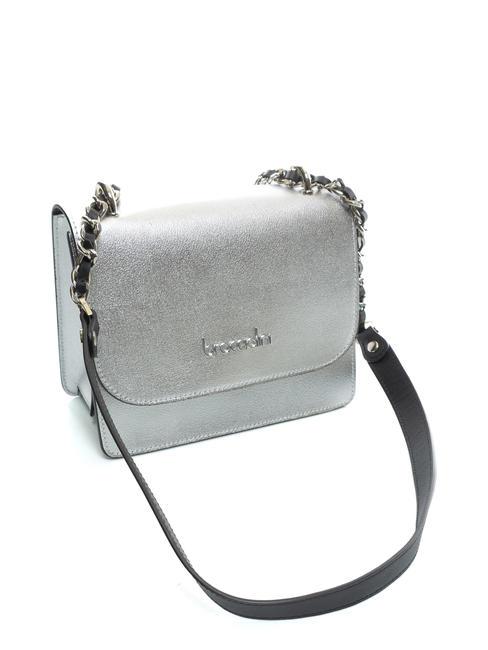 MICHELLE Leather shoulder bag SILVER - Women&rsquo;s Bags