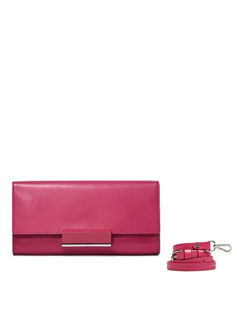 LILY Leather clutch bag with shoulder strap bougainvillea - Women’s Bags