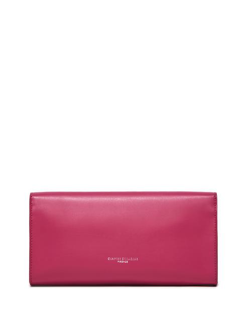 LILY Leather clutch bag with shoulder strap bougainvillea - Women’s Bags