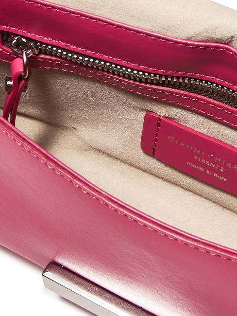 LILY Leather clutch bag with shoulder strap bougainvillea - Women’s Bags