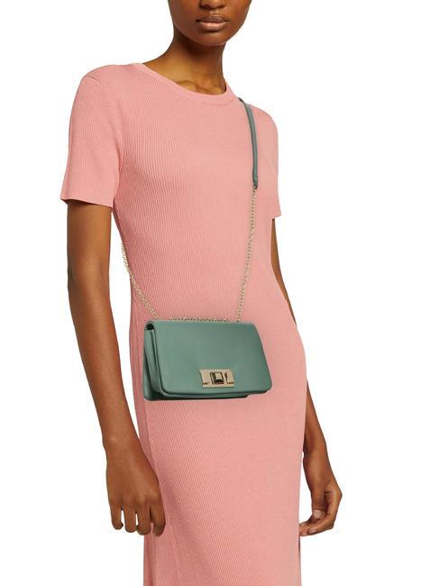 LULU Calf leather shoulder bag mineral greens - Women’s Bags