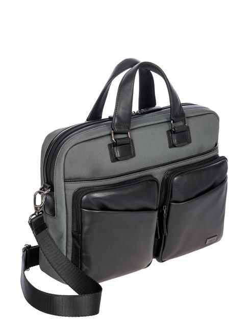 BRIC’S folder bag MONZA, 15” PC case, with shoulder strap grey/black - Work Briefcases