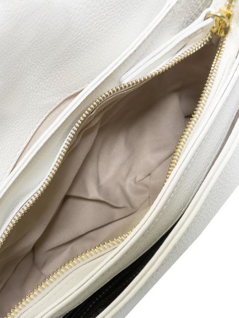 JULIA Clutch bag with shoulder strap, in leather white - Women&rsquo;s Bags