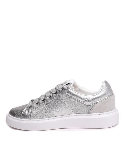 PRINT OVAL T Laminated leather sneaker silver - Women&rsquo;s shoes