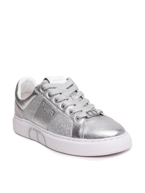 PRINT OVAL T Laminated leather sneaker silver - Women&rsquo;s shoes