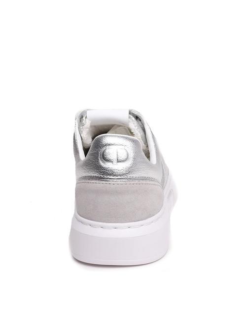 PRINT OVAL T Laminated leather sneaker silver - Women&rsquo;s shoes
