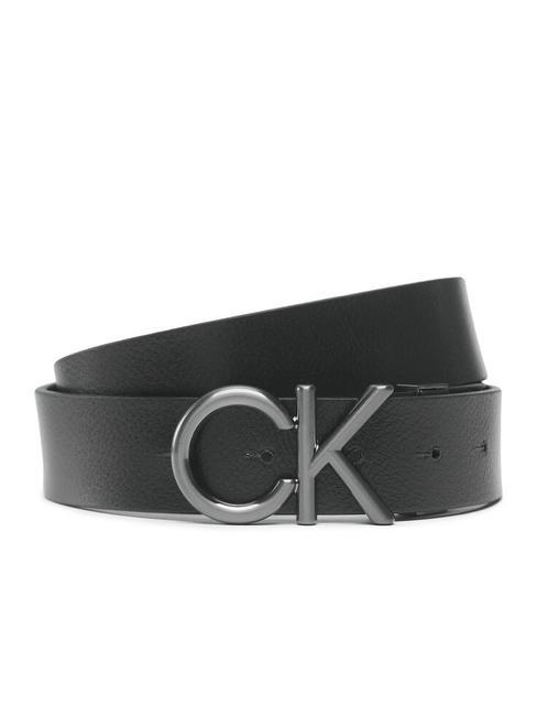CK METAL BOMBE REV Double face leather belt ckblack - Belts