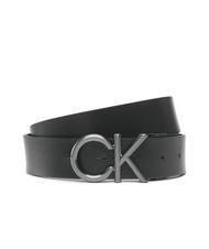 CALVIN KLEIN CK METAL BOMBE REV Double face leather belt - Belts