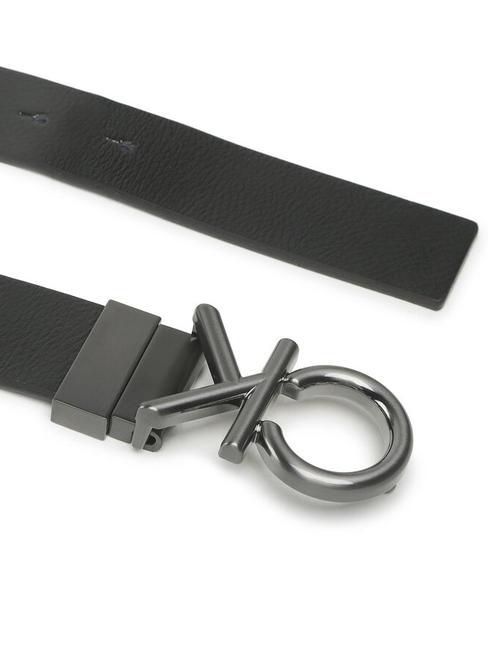 CK METAL BOMBE REV Double face leather belt ckblack - Belts