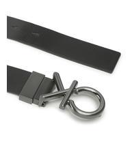 CALVIN KLEIN CK METAL BOMBE REV Double face leather belt ckblack - Belts - 3