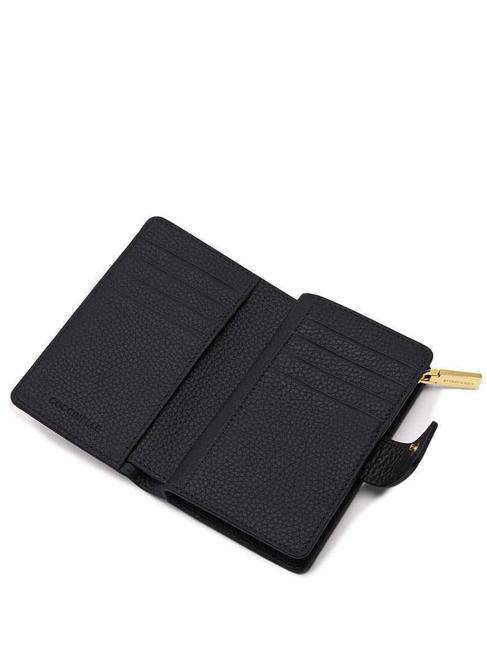METALLIC SOFT Medium wallet in leather Black - Beauty Case