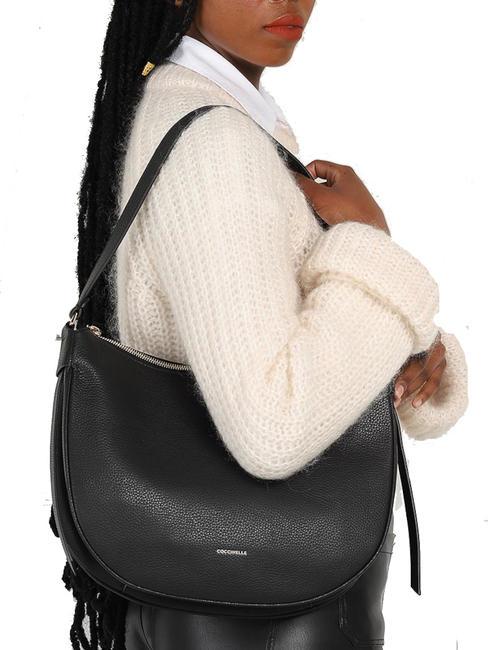 PRISCILLA Shoulder bag, in leather Black - Women&rsquo;s Bags