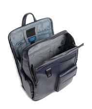 PIQUADRO FINN 15.6" laptop backpack, in leather blue - Laptop backpacks - 4