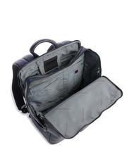 PIQUADRO FINN 14" laptop backpack, in leather blue - Laptop backpacks - 4