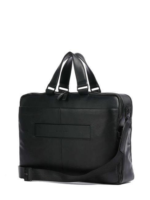 FINN 15.6" laptop briefcase, in leather Black - Work Briefcases