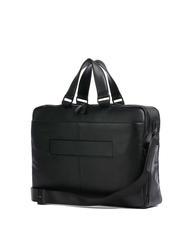 PIQUADRO FINN 15.6" laptop briefcase, in leather Black - Work Briefcases - 2