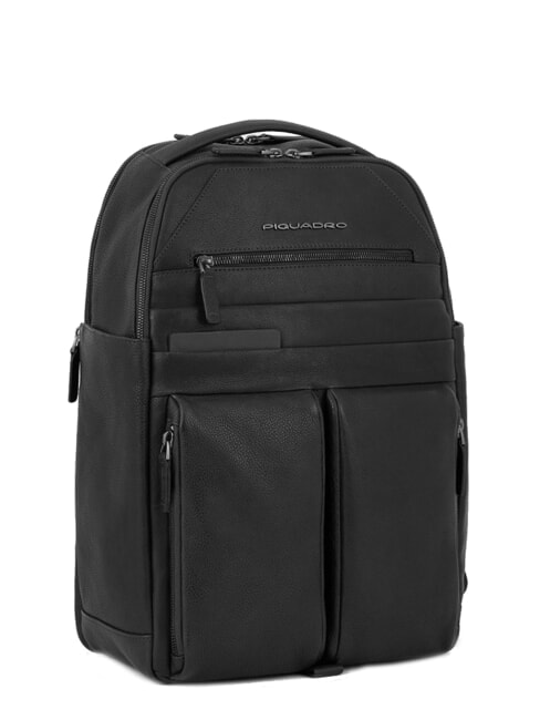 PAAVO 15.6" laptop backpack, in leather Black - Laptop backpacks