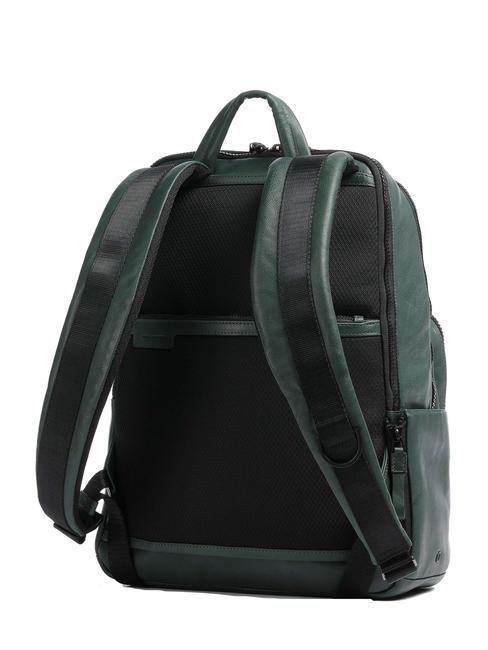 HARPER Laptop backpack 14 ", in leather GREEN - Laptop backpacks
