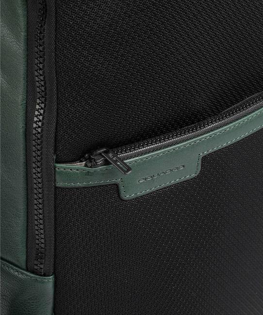 HARPER Laptop backpack 14 ", in leather GREEN - Laptop backpacks