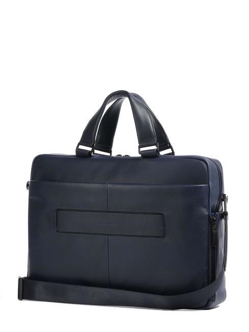 FINN 14" laptop briefcase, in leather blue - Work Briefcases