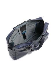 PIQUADRO FINN 14" laptop briefcase, in leather blue - Work Briefcases - 4