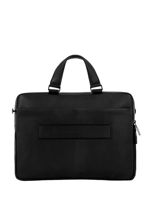 FINN 14" laptop briefcase, in leather Black - Work Briefcases