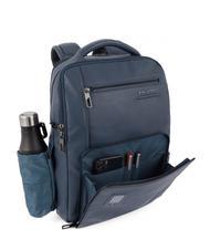 PIQUADRO AKRON Anti-theft leather backpack, 15.6" pc holder blue - Laptop backpacks - 2
