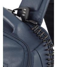PIQUADRO AKRON Anti-theft leather backpack, 15.6" pc holder blue - Laptop backpacks - 3