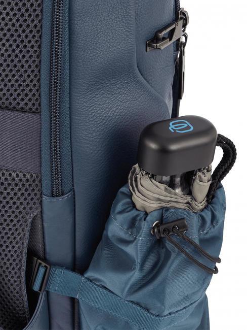 AKRON Anti-theft leather backpack, 15.6" pc holder blue - Laptop backpacks