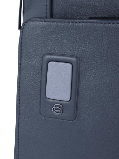 AKRON Anti-theft leather backpack, 15.6" pc holder blue - Laptop backpacks