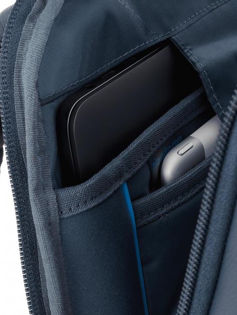 AKRON Anti-theft leather backpack, 15.6" pc holder blue - Laptop backpacks