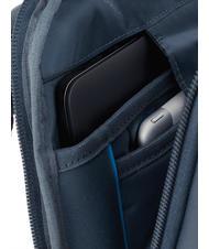 PIQUADRO AKRON Anti-theft leather backpack, 15.6" pc holder blue - Laptop backpacks - 6