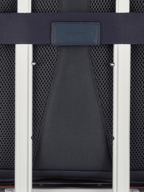 AKRON Anti-theft leather backpack, 15.6" pc holder blue - Laptop backpacks