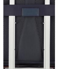 PIQUADRO AKRON Anti-theft leather backpack, 15.6" pc holder blue - Laptop backpacks - 7