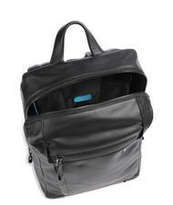 PIQUADRO PAN Leather backpack for 15" pc Black - Laptop backpacks - 4