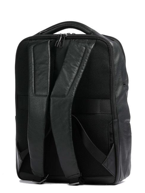 AKRON Anti-theft leather backpack, 15.6" pc holder Black - Laptop backpacks