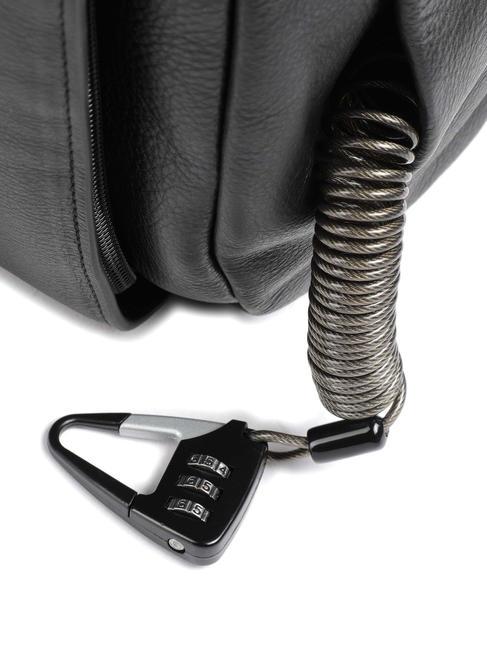 AKRON Anti-theft leather backpack, 15.6" pc holder Black - Laptop backpacks