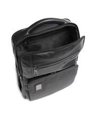 PIQUADRO AKRON Anti-theft leather backpack, 15.6" pc holder Black - Laptop backpacks - 4