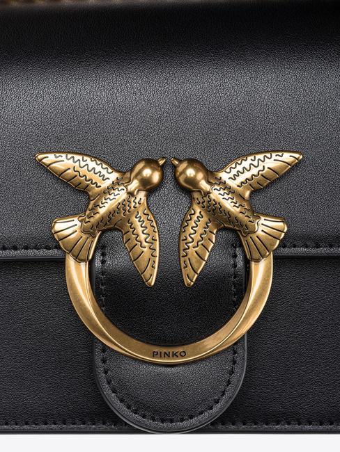 LOVE ONE MINI Mini bag in calf leather black-antique gold - Women’s Bags