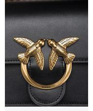 PINKO LOVE ONE MINI Mini bag in calf leather black-antique gold - Women’s Bags - 4